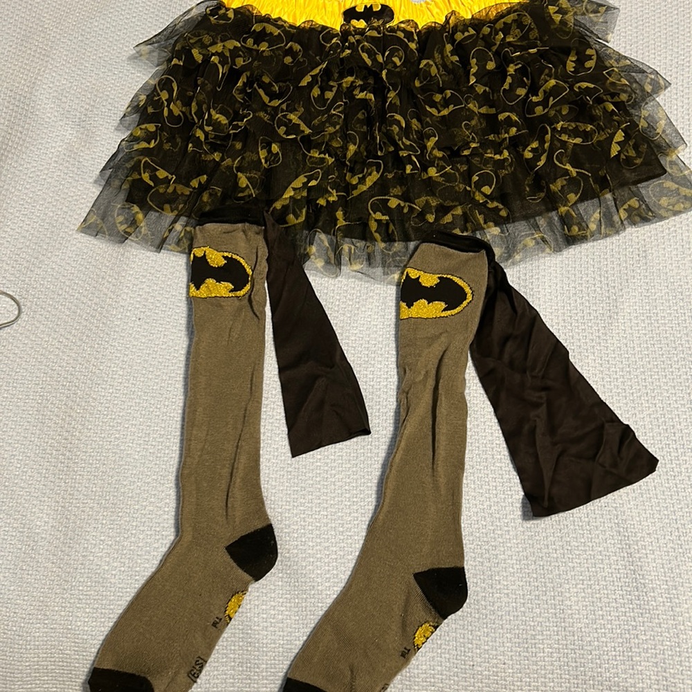 Batman tutu and knee high socks for Halloween